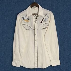 Vtg 70s Kennington Rocking K Ranchwear Western Shirt L Mountain Man Flintlock